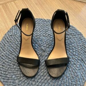 Black aldo 3” heeled sandals